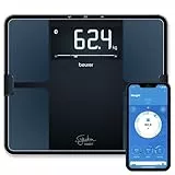 Beurer BF 915 Báscula de diagnóstico, análisis corporal preciso para hasta 8 personas, medición de la grasa corporal, con pantalla XXL iluminada, capacidad de carga de hasta 200 kg