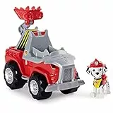 PATRULLA CANINA -COCHE DELUXE DINO RESCUE CON ACELERACIÓN + FIGURA MARSHALL - Coche Patrulla Canina Dino Rescue de Marshall con 1 Figura de Dinosaurio Misteriosa - 6059518 - Juguetes Niños 3 Años +