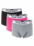 Diesel UMBX-Korythreepack - Calzoncillos tipo bóxer para hombre, paquete de 3 unidades (DE/NL/SE/PL, alfanuméricos, XXL, regular, rosa-gris-negro), Rosa-gris-negro, XXL