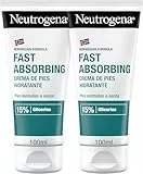 Neutrogena Fórmula Noruega Crema de Pies Absorción Inmediata (pack de 2 x 100 ml), crema hidratante para pies normales a secos, crema no grasa de absorción rápida