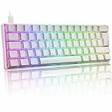UrChoiceLtd UK61 60% Teclado mecánico para Juegos Tipo C Cableado 61 Teclas Retroiluminación LED Teclado Impermeable USB Retroiluminación RGB Teclas Anti-Fantasma para computadora/PC/Laptop/Mac