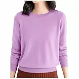 Jersey Mujer Elegante de Cachemira Suave Cuello en V Suéter Manga Larga Punto Fino Chic y Elegant Túnica Tops Jerséis Otoño Invierno