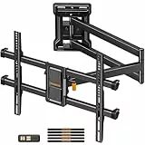 Perlegear Soporte TV Pared con Brazo Largo de 700 mm para Televisores de 32″-65″, Soporte Pared TV con Ajuste de Inclinación Doble y Gestión de Cables hasta 60 kg, VESA Máx 400x400 mm PGMF24B