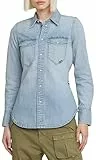 G-STAR Para Mujer Slim Western Shirt LS wmn, Azul (Sun Faded Blue Mist D24343-D539-G342), M