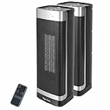 Taylor Swoden Calefactor cerámico PTC, 2000W con mando a distancia, pantalla LED, temporizador 24H, oscilante 70º, 3 velocidades y modo ECO. Calentamiento rápido dormitorios, despachos etc, 2 Piezas