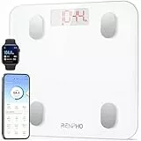 RENPHO Bascula Grasa Corporal y Muscular, Digital Bascula de Baño con App, Bluetooth Balanza Inteligente Peso Baño, 13 Mediciónes de Peso IMC Visceral e Muscular, Fitness, Blanco, Elis 1