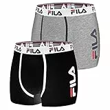 FILA Calzoncillos Hombre Boxer Algodón, Ropa Interior Hombre, Anti-irritación, Cinturón Antideslizante (Lote de 2)