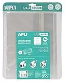 APLI 16955 - Forro de libros con solapa ajustable de polipropileno. Medida 28 x 53 cm, 75 µ. Pack de 5 u.