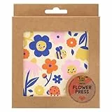 folia 23009 - Prensa de flores PRENSA DE FLORES de madera, para niños y adultos, 14,5 x 14,5 cm, para prensar y secar plantas, hierbas o flores