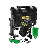 STANLEY FATMAX FMHT1-77356 - Trazador de Líneas Láser X3G, 3 x 360° en Color Verde, Visible a 4 Veces la Distancia, Precisión de +/-3mm a 10m, Resistente al Agua, Batería de Larga Duración