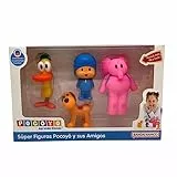 BANDAI - Pack de 4 Super Figuras Pocoyó y Sus Amigos FA77750, Juguetes de Plástico para Niños, Set Coleccionable de la Serie de Televisión, Muñecos de Juguete.