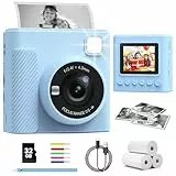 TIATUA Camara Fotos Infantil Instantanea, 2,4 Pulgada 1080P Cámara de Fotos Instantánea con Tarjeta de 32 GB y Papel Fotográfico, Regalo para Niños de 3 a 12 Años