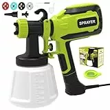 Pistola Pintura, Pistola Pintura Electrica HVLP de 700W con Conexiones para Limpieza y Soplado, 4 Boquillas y 3 Patrones, para Muebles, Vallas, Paredes, Puertas, Gabinetes, Interior y Exterior