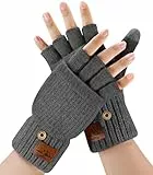Guantes de Invierno para Hombres Mujeres - Guantes Térmicos sin Dedos,Mitones de Invierno de Alpaca,Manoplas sin Dedos con Pantalla Táctil y Puños Elásticos,Regalo Ideal para Hombres y Mujeres