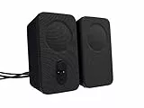 Amazon Basics Altavoces para ordenador de sobremesa o portátil, con alimentación por CA, versión para la UE, Negro, 2 Unidad