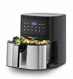 Ufesa Condor Freidora de Aire sin Aceite de 4.5L, Inox, 10 Programas, 1600W, Digital, Temporizador, Temperatura 80ºC - 200ºC, Sin BPA ni PFOA, Cubeta y Bandeja Anti-Adherentes