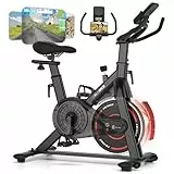 CHAOKE Bicicleta Estatica con APP, Bicicleta Spinning Magnética de Resistencia Súper Silencioso 10DB, Asiento Transpirable Suave y LED Pantallas, Max 150KG