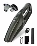 TANYO Aspirador de Mano, Potente 14000Pa Aspiradora de Coche sin Cable con Lavable Filtro Heap, Recargable Mini Aspiradora de Mano Kit Limpieza Coche para Pelo De Mascotas, Coche, Hogar