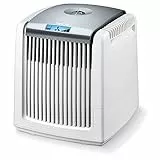 Beurer LW 230 Lavador de aire, humidificador y purificador de aire, para habitaciones de hasta aprox. 40 m², elimina el polvo doméstico, el polen, el pelo de los animales y los olores del aire, blanco