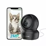 EZVIZ Cámara Vigilancia WiFi Interior 360º, 1080P Camara Vigilancia Bebe/Mascotas, Visión Nocturna, Audio Bidireccional, Detección de Movimiento, Control Remoto, Compatible con Alexa, C6N Negro