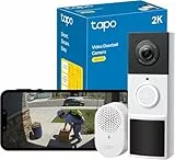 Tapo D210 Timbre Inalámbrico con Cámara 2K, Timbre Videoportero WiFi Exterior Impermeable, Detección de Movimiento Inteligente, Visión Nocturna, Audio Bidireccional, Alerta, en Tarjeta SD/Nube