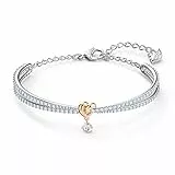 Swarovski Brazalete Lifelong Heart, Corazón, Blanco, Combinación de acabados metálicos