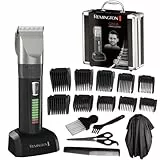 Remington Máquina de Cortar Pelo Hombre cuchillas cerámica autoafilables, 0,8-40 mm Genius corte profesional, 10 peines guía, funcionamiento cable/batería, recargable, inalámbrico, litio HC5811