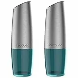 Cecotec Molinillos de Especias Eléctrico InstantMill Gravity Duo. Cuerpos de Acero Inoxidable con función gravity, Amoladora Cerámica, Molienda Ajustable, Ventanas de acrílico, Luz LED, 2 Uds