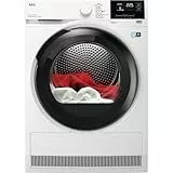AEG Secadora con Bomba de Calor 8Kg, Libre Instalación, Motor Inverter, Función Vapor, Programa Rápido, Secado Mixto y Antibacteriano, Serie 8000, Blanco, TR818A4OB, Fabricado en UE