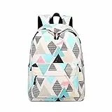 Acmebon Mochila Escolar Impermeable para Niñas y Niños con Estilo - Mochila para Portátil con Estampado Moderno Informal Rombo
