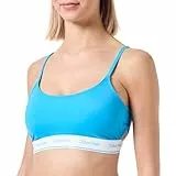 Calvin Klein Top de Bikini Tipo Bralette sin Aros para Mujer, Azul (Malibu Blue), M