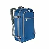 Amazon Basics Mochila de Viaje 40L, Equipaje de Mano (51x38x20cm), Tirantes Acolchados, Compartimento Portátil 17', Bolsillos Organizados - Azul Marino
