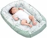 Medi Partners Nido Bebe Recien Nacido Reductor de Cuna - 100x60x15 Portátil o de Viaje de Colecho anticolicos Bilateral Bebés 100% Algodón Gofre (Océano con Menta Gofre)