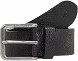 Calvin Klein Jeans Cinturón Hombre Classic Leather Belt hebilla rectangular de piel, Negro (Black), 135 cm
