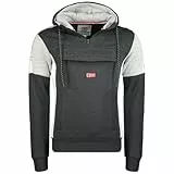 Geographical Norway Fago Men Hood, Sudadera con Capucha Hombre, Gris Fonce,