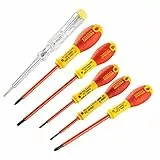 Stanley 0-65-443 - Juego de 6 Destornilladores Aislados Punta Plana/ Pozidrivee, Multicolor