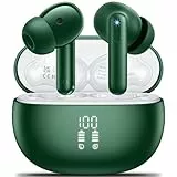 Aoslen Auriculares Inalámbricos Bluetooth 5.3, Cascos Inalambricos Bluetooth HiFi Estéreo Pantalla LED, 42 Horas Auriculares in Ear y Incorporado ENC Cancelación de Ruido，IPX7 Impermeables-Green