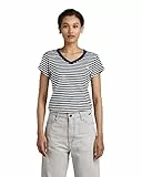 G-Star Para Mujer Top Eyben Slim V-Neck, Multicolor (sartho blue/milk stripe D21314-D244-8099), S