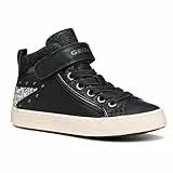 Geox J Kalispera Girl, Zapatillas, Black Dk Silver, 33 EU