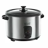Russell Hobbs CookHome 19750-56 - Vaporera y Arrocera, Inox, Capacidad de 1.8 L, Tapa de Vidrio, 700 W, Gris
