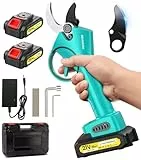 MuatCtarom Tijeras De Podar Electricas 33MM, 2 cuchillas SK5 Ligero y Portátil, Pesa Solo Alrededor De 1 Kg Con Batería, Con 2 Baterías De 2000 Mah, 2 Niveles Ajustables (18 MM/33MM)