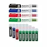 ESENG® Magic WM-218 Marcador para pizarra blanca y cartucho de tinta WM-218T, Paquete incl. marcador (1X4 colores) y cartucho de tinta (1X6 negro+1X6 azul+1X6 rojo+1X6 verde)