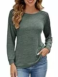 Adigaber Jerséis para Mujer Túnica de Manga Larga Tops con Cuello Redondo para Mujer Suéter Ligero
