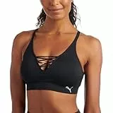PUMA Seamless Sports Bra Sujetador Deportivo, Opaco, Negro/Metálico, Medium para Mujer