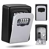 Nestling Caja de llaves de pared para el hogar, resistente al agua y de seguridad, con cerradura de combinación, armario de gran capacidad para llaves de casa de repuesto, color gris