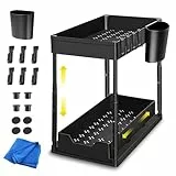 ZENHOUSE - Organizador Bajo Fregadero de Cocina Con Altura Ajustable y Cajón Inferior Deslizable - Para Productos de Limpieza y Armario