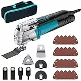 Multiherramienta Oscilante, 300W Herramienta Multifunción con 23 Accesorios, 6 Velocidades Variables 10000-22000 RPM Multitool,Ángulo de Oscilación 3⁰ Sierra Oscilante para Cortar, Tallar, Pulir