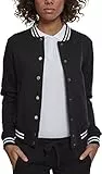 Urban Classics Ladies College Sweat Jacket Chaqueta de chándal, Negro (blk/blk), XL para Mujer