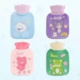 dellyy Botella de Agua Caliente de 4 Piezas, Bolsa De Agua Caliente 300 ml, Bolsa de Agua Caliente Peluche, Extraíble y Lavable, Hot Water Bottle Adecuado para Climas fríos y Viajes