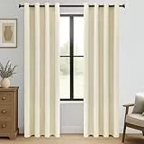 MRTREES Cortina Dormitorio Opaca Termica 2 Piezas 140×240cm Cortinas Salon Moderno Aislantes Frío Calor Luz Cortinas Largas para Ventana Habitacion Infantil Bebe Niños Beige con Ojales